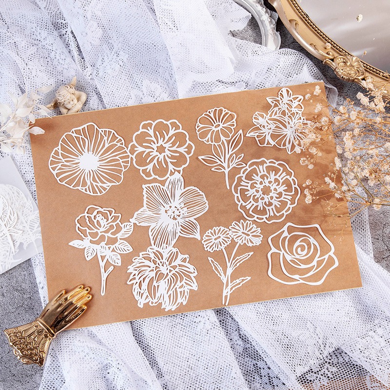 Art Craft Hobbies - Vintage Estetyczny Biały Koronkowy Papier do