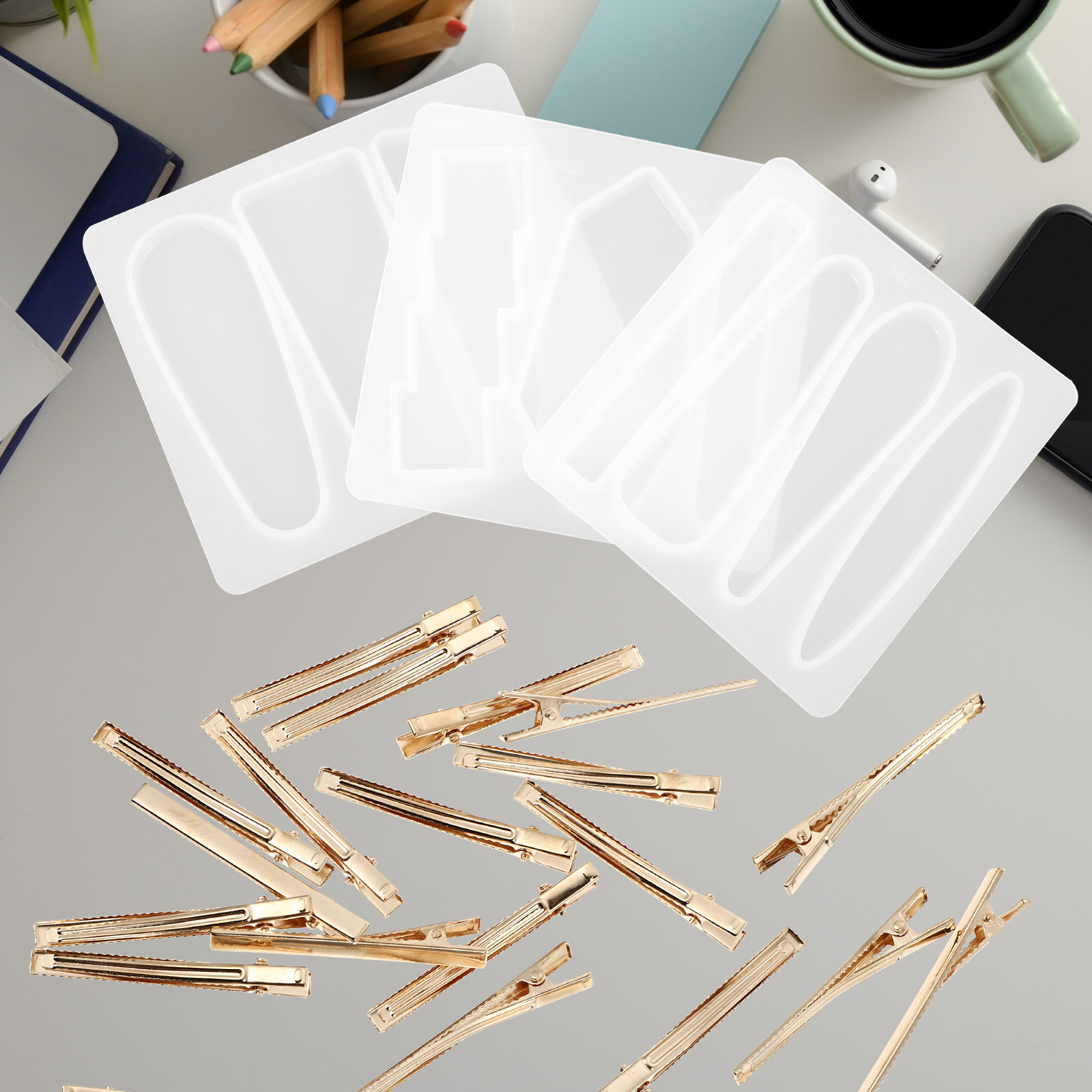 Art Craft Accessories - 1 zestaw silikonowych foremek do spinek