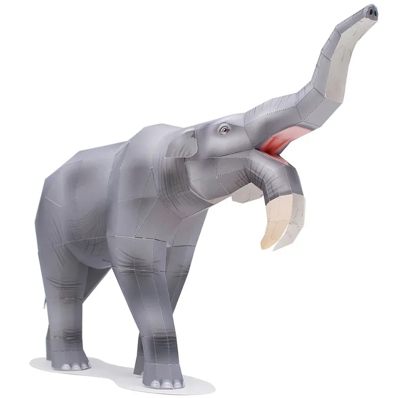 Art Craft With Cardboard - Deinotherium Słoń Origami Sztuka Składanie Mini