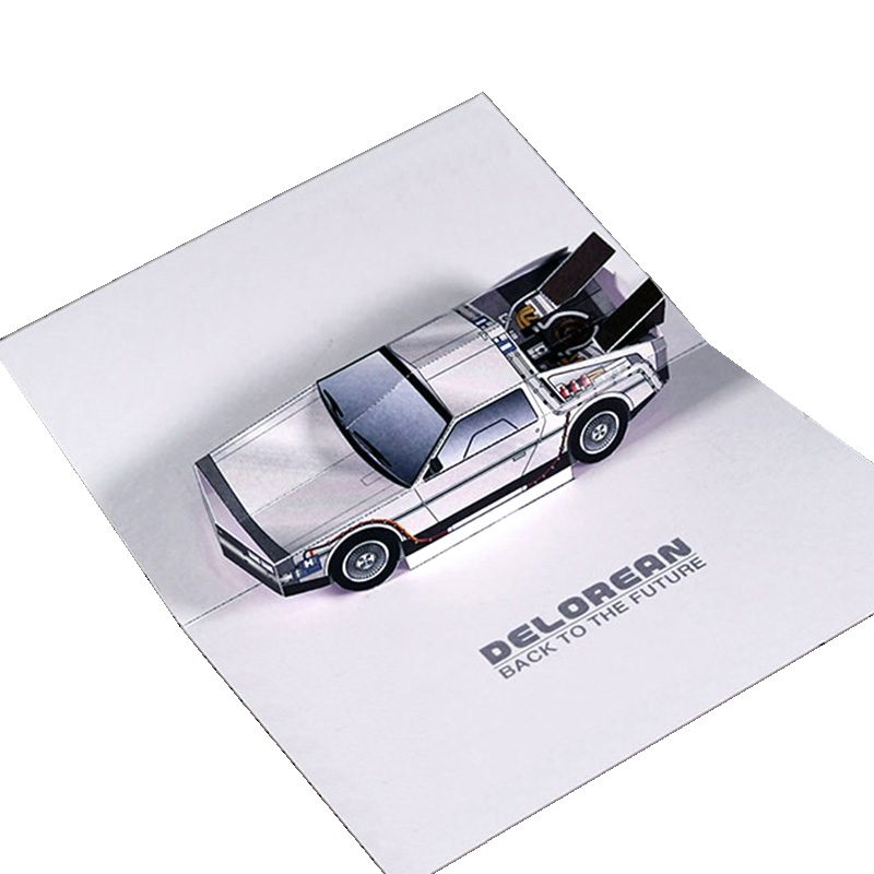 Art Craft With Cardboard - Powrót do przyszłości POP-UP Card DMC-12