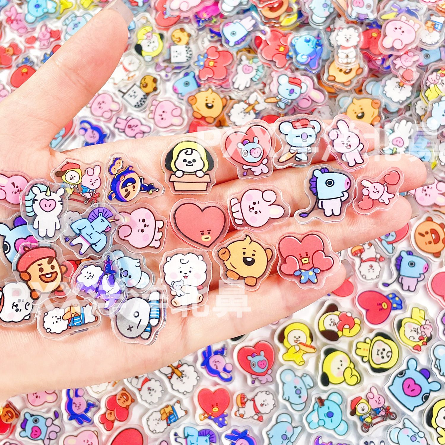 Art Craft Accessories - 100 szt. BT21 BTS Jednowarstwowe Elementy