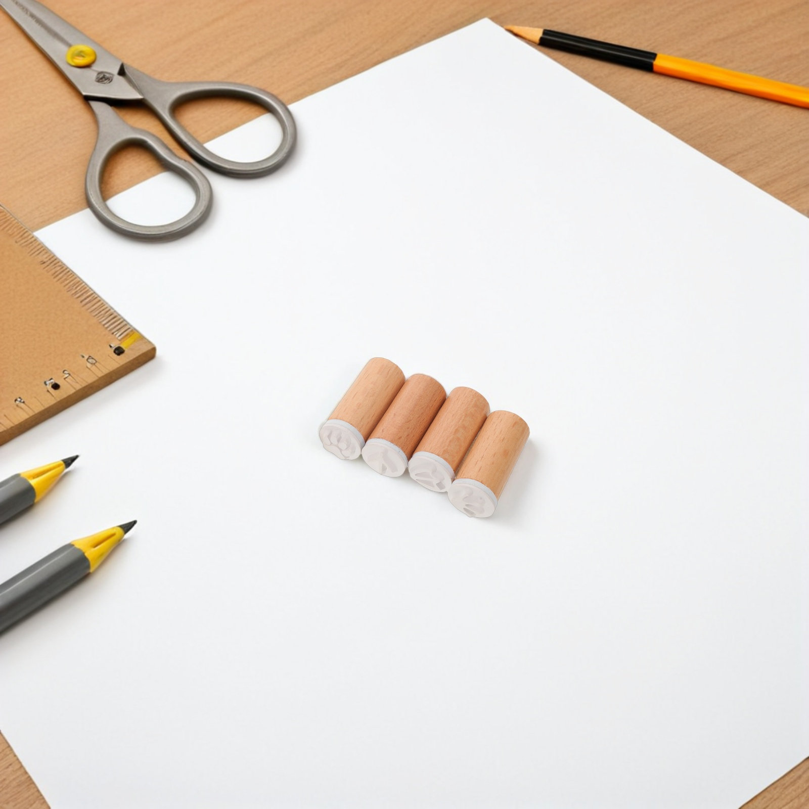 6 szt. drewnianych stempli z o – Art And Craft Nature recenzja i cena