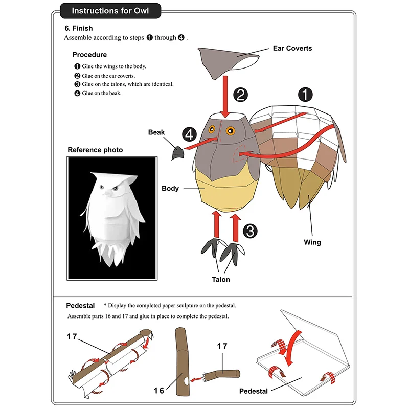Blakiston's Fish Owls Origami  – Art Craft With Cardboard recenzja i cena